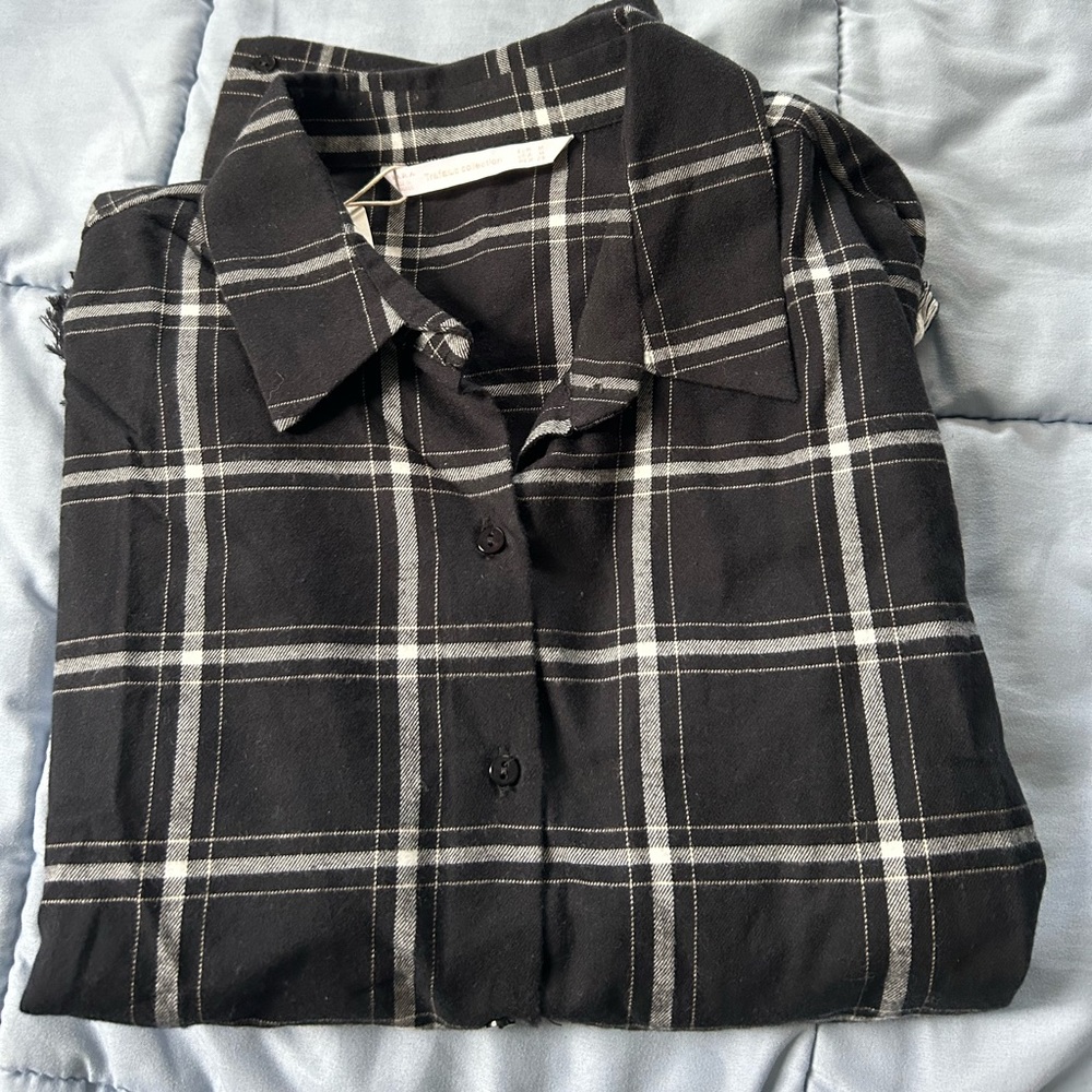 NWT Zara Cropped Plaid Top